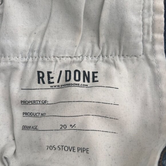 RE/DONE 70's Stove Pipe Comfort Stretch High Rise - Medium Stone Size:24 - Picture 5 of 6